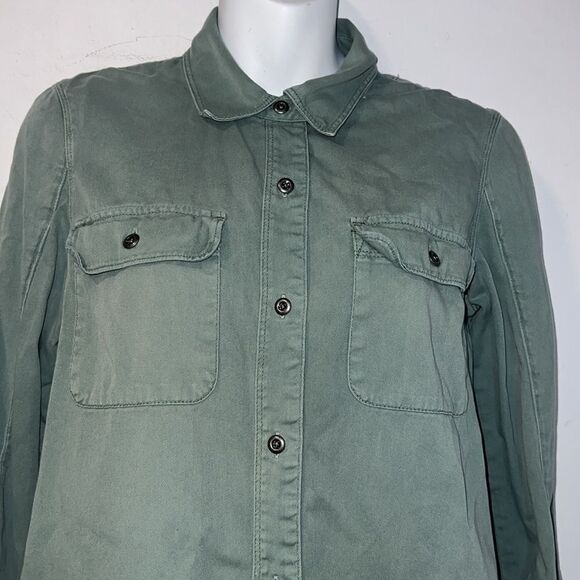 MADEWELL Army Green Button Down Tomboy Work Shirt- S - Picture 3 of 9